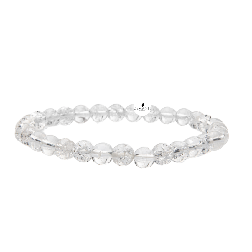 Kristal Kuvars 6mm Doğal Taş Bileklik - 1