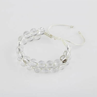 Kristal Kuvars 8mm Çift Sıra Makrome Doğal Taş Bileklik - 2