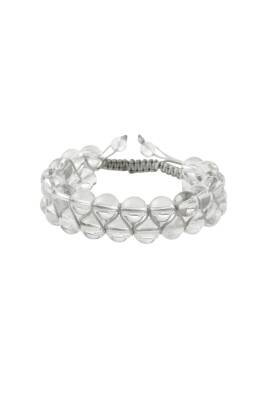 Kristal Kuvars 8mm Çift Sıra Makrome Doğal Taş Bileklik - 5
