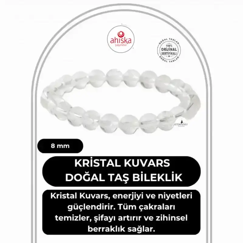 Kristal Kuvars 8mm Doğal Taş Bileklik - 1