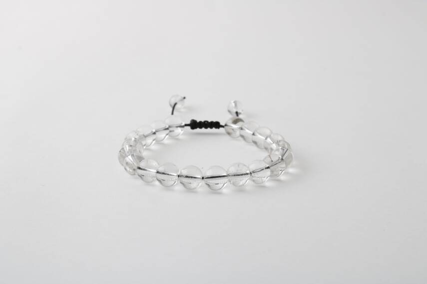 Kristal Kuvars 8mm Merdiven Kapama Doğal Taş Bileklik - 1