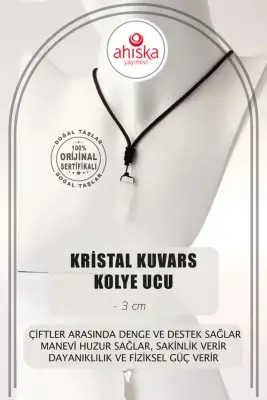 Kristal Kuvars Doğal Taş Kolye Ucu 3cm - 1