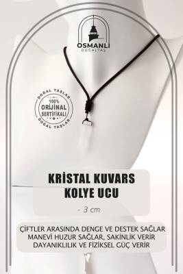 Kristal Kuvars Doğal Taş Kolye Ucu 3cm - Osmanlı Doğaltaş