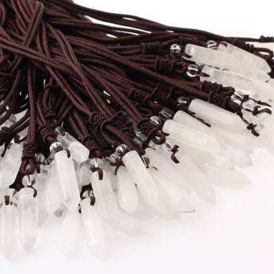 Kristal Kuvars Doğal Taş Kolye Ucu 3cm - 3