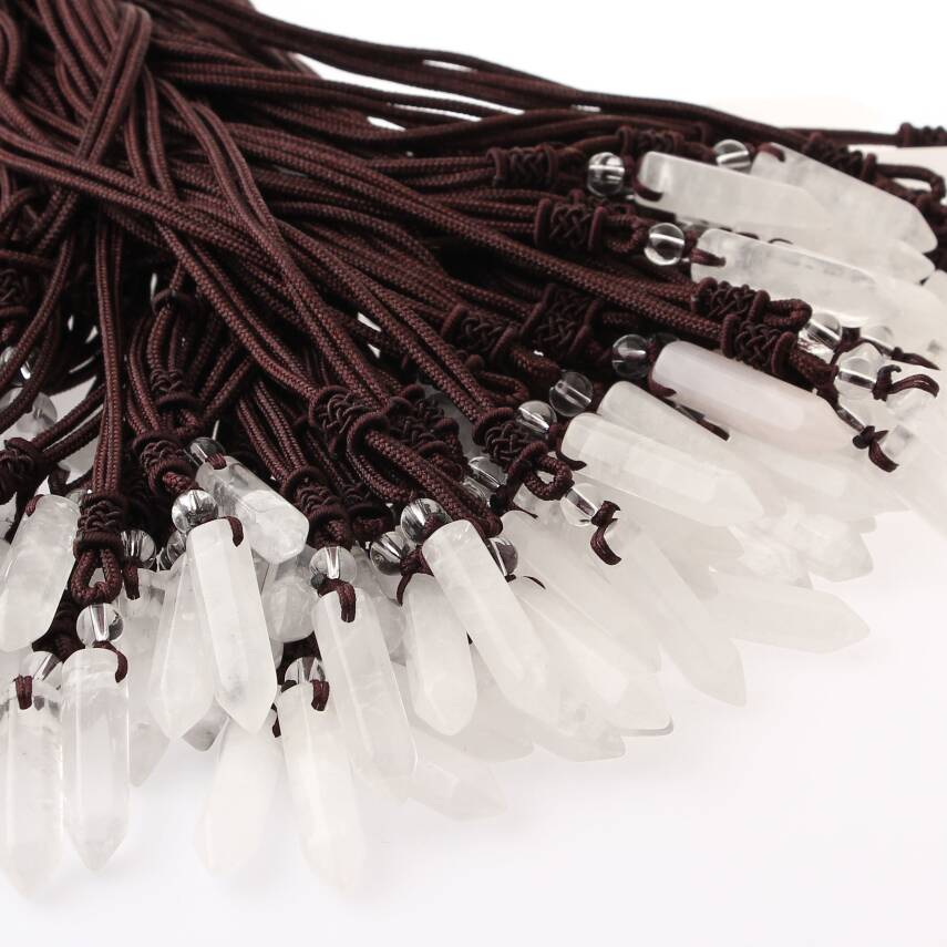 Kristal Kuvars Doğal Taş Kolye Ucu 3cm - 3