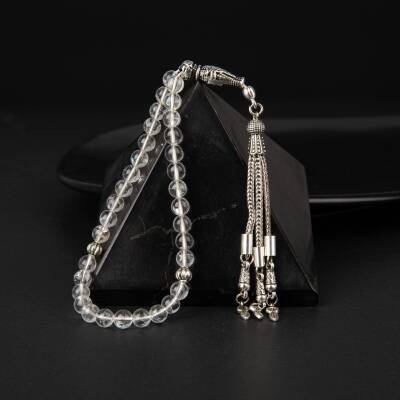 Kristal Kuvars Doğal Taş Tesbih 33lük - 6mm - 3