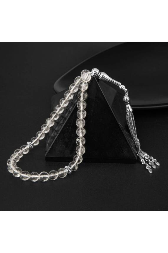 Kristal Kuvars Doğal Taş Tesbih 33lük - 8mm - 3