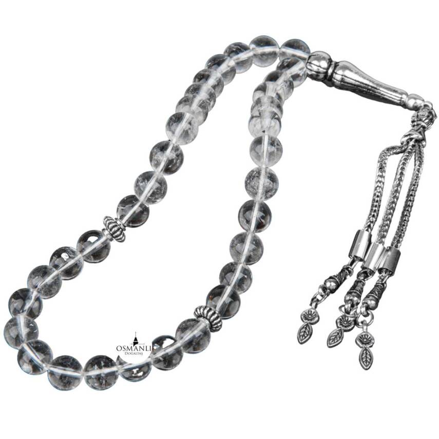 Kristal Kuvars Doğal Taş Tesbih 33lük - 8mm - 4