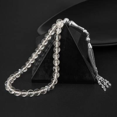 Kristal Kuvars Doğal Taş Tesbih 33lük - 8mm - Osmanlı Doğaltaş