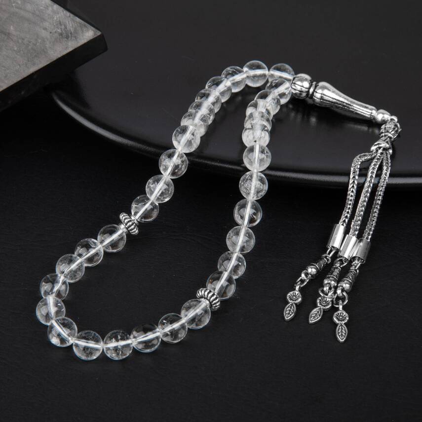 Kristal Kuvars Doğal Taş Tesbih 33lük - 8mm - 2