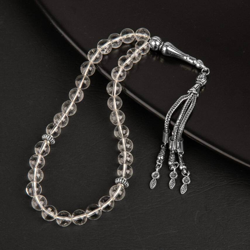 Kristal Kuvars Doğal Taş Tesbih 33lük - 8mm - 3