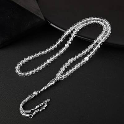 Kristal Kuvars Doğal Taş Tesbih 99luk - 6mm - 3