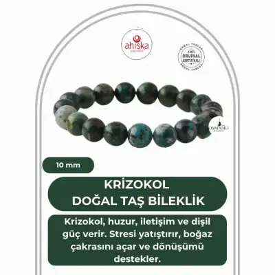 Krizokol 10mm Doğal Taş Bileklik - Doğal Taş (1)