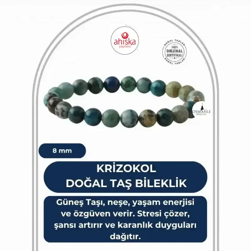 Krizokol 8mm Doğal Taş Bileklik - 1