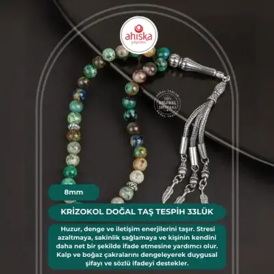 Krizokol Doğal Taş Tesbih 33lük - 8mm - Doğal Taş (1)