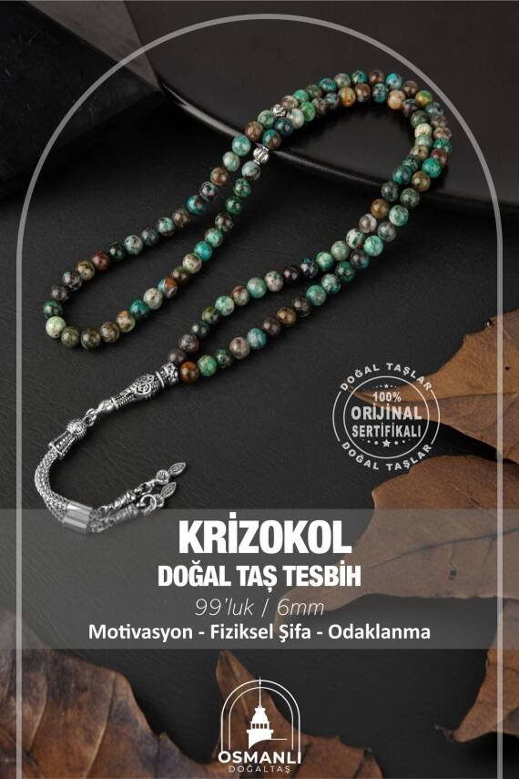 Krizokol Doğal Taş Tesbih 99luk - 6mm - 1