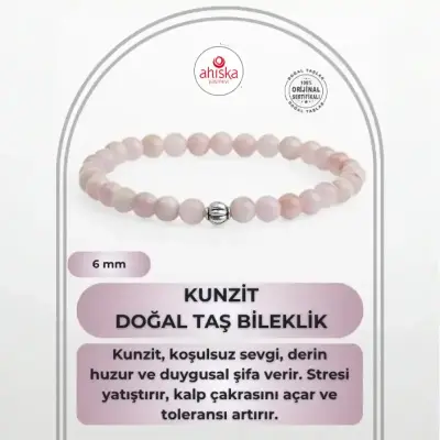 Kunzit 6mm Doğal Taş Bileklik - Doğal Taş (1)
