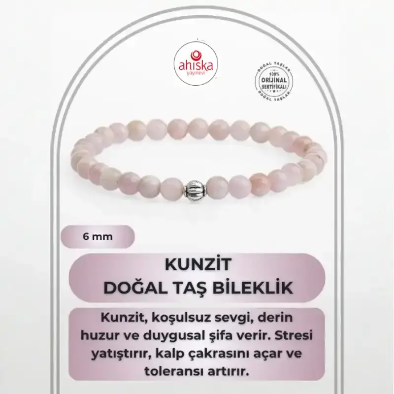Kunzit 6mm Doğal Taş Bileklik - 2