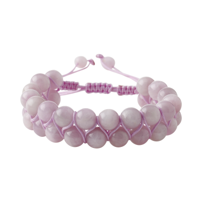 Kunzit 8mm Çift Sıra Makrome Doğal Taş Bileklik - 3