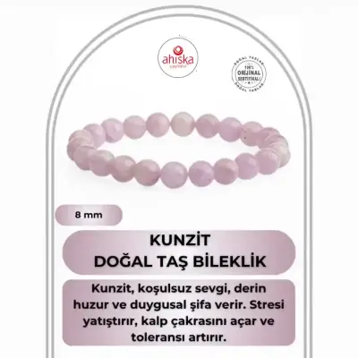 Kunzit 8mm Doğal Taş Bileklik - Doğal Taş (1)