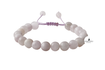 Kunzit 8mm Merdiven Kapama Doğal Taş Bileklik - Osmanlı Doğaltaş