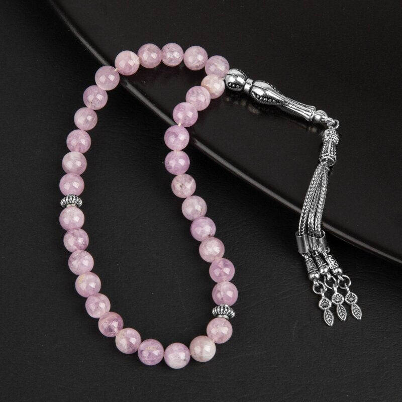 Kunzit Doğal Taş Tesbih 33lük - 8mm - 1