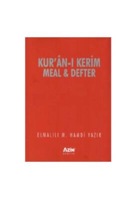 Kuranı Kerim Meal ve Defteri - Azim Kitap