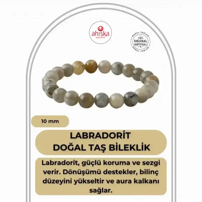 Labradorit 10mm Doğal Taş Bileklik - 1