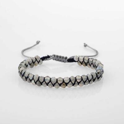 Labradorit 3-4mm Çift Sıra Doğal Taş Bileklik - 4