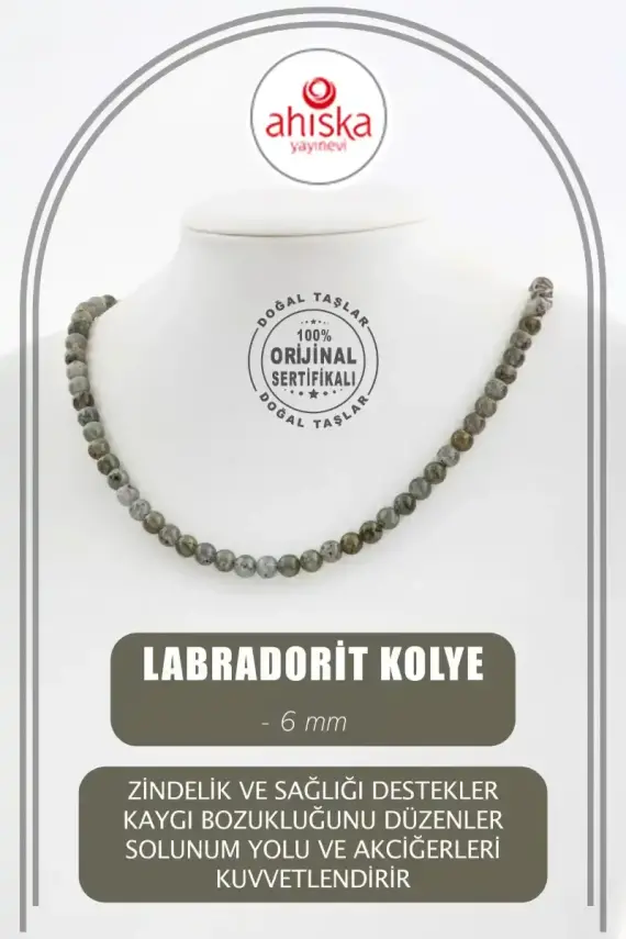 Labradorit 6 mm Dizi Doğal Taş Kolye - 2