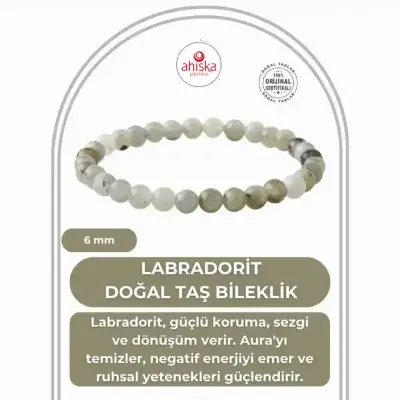 Labradorit 6mm Doğal Taş Bileklik - 1