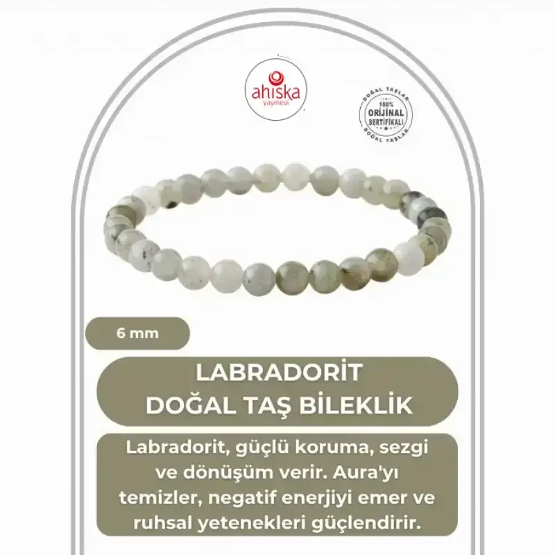 Labradorit 6mm Doğal Taş Bileklik - 1