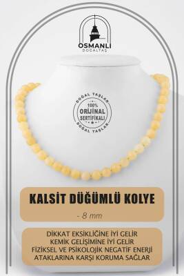 Labradorit 8 mm Düğümlü Doğal Taş Kolye - Osmanlı Doğaltaş