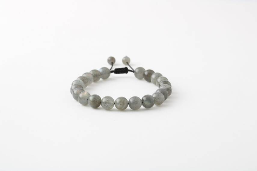Labradorit 8mm Merdiven Kapama Doğal Taş Bileklik - 1