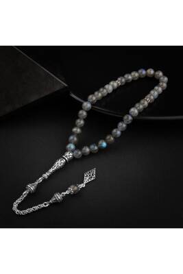 Labradorit Doğal Taş 8mm Gümüş İmameli Tesbih - 3