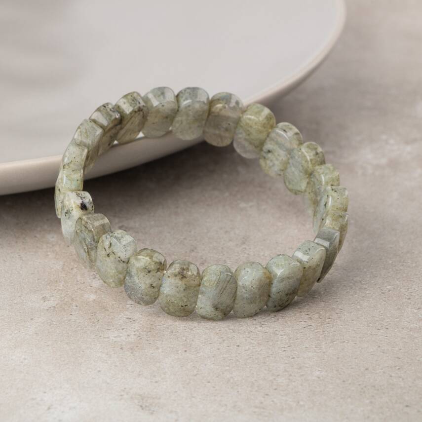 Labradorit Doğal Taş Geniş Kesim Bileklik - 2