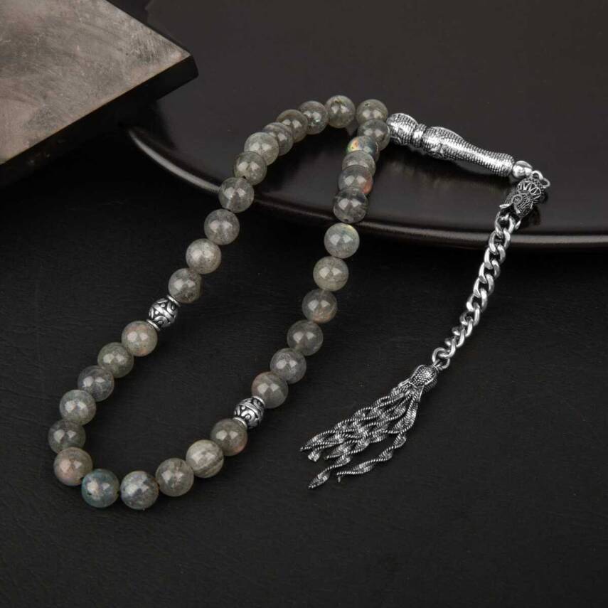 Labradorit Doğal Taş Tesbih 33lük - 8mm - 1