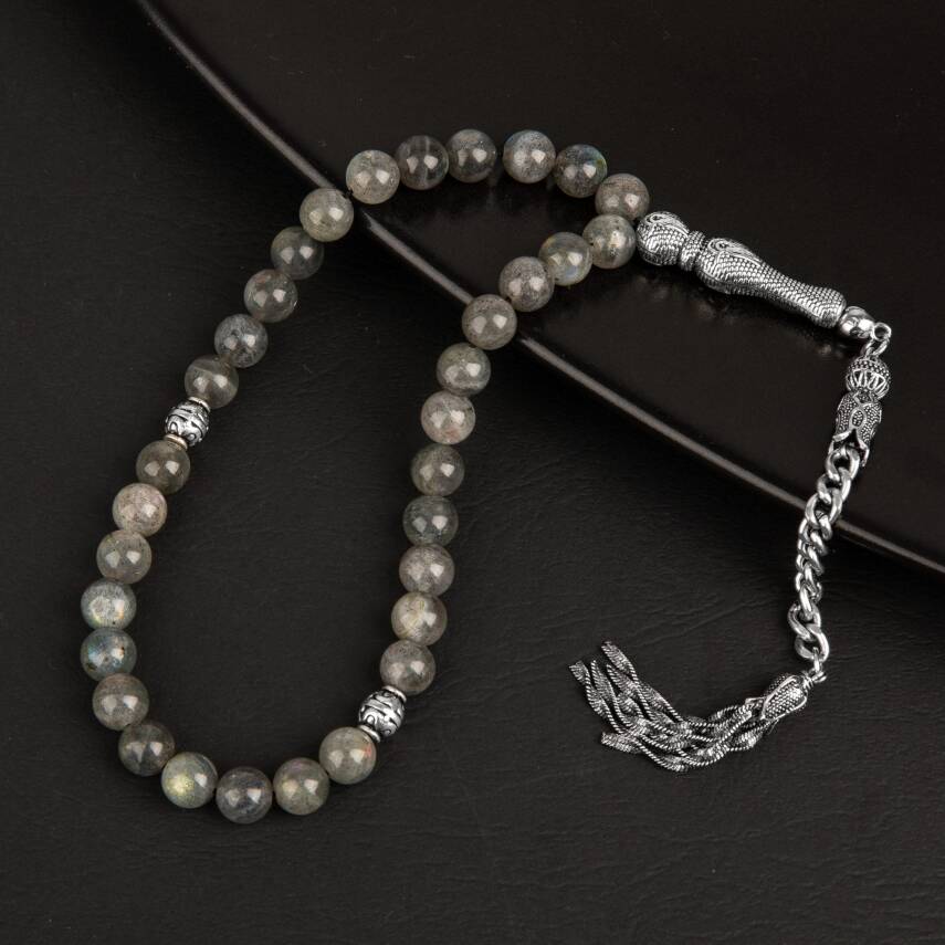 Labradorit Doğal Taş Tesbih 33lük - 8mm - 3