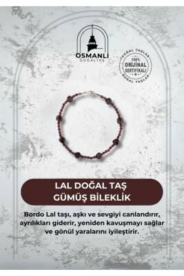 Lal Doğal Taş Gümüş Bileklik - Osmanlı Doğaltaş