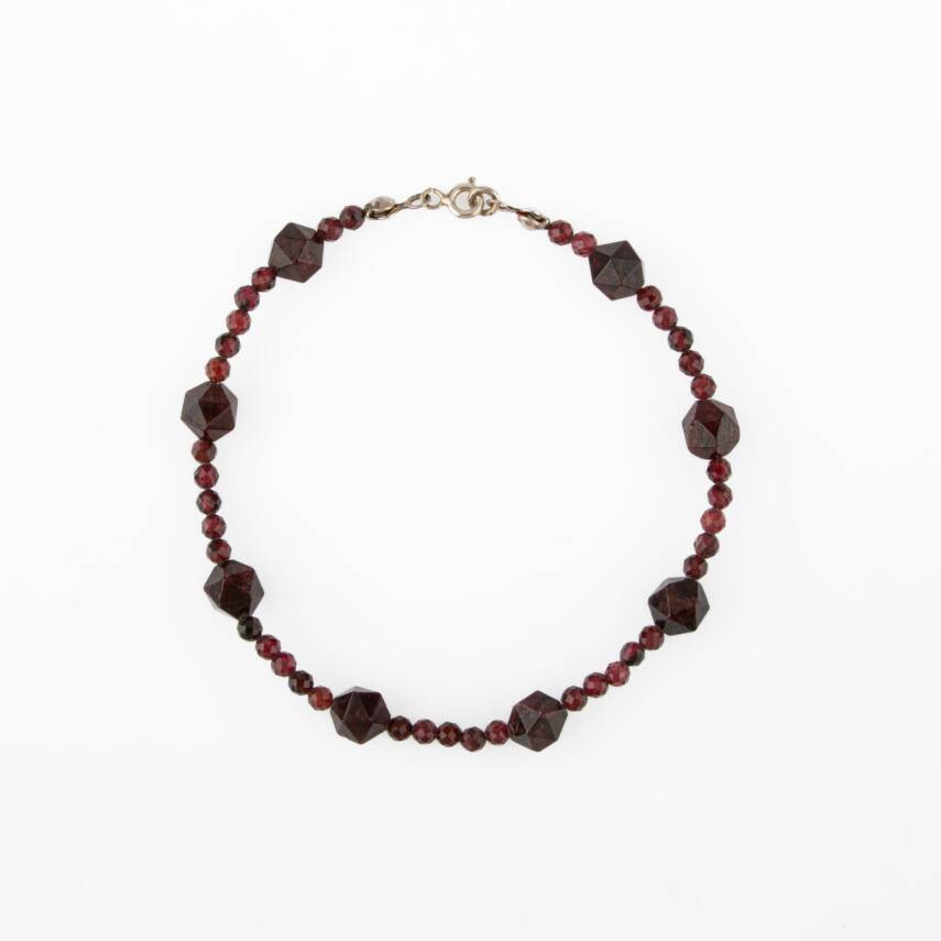 Lal Doğal Taş Gümüş Bileklik - 1