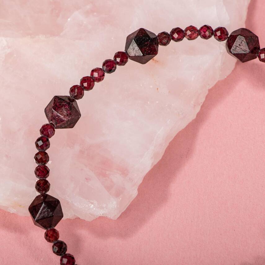 Lal Doğal Taş Gümüş Bileklik - 4