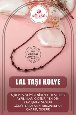 Lal Doğal Taş Gümüş Kolye - 1