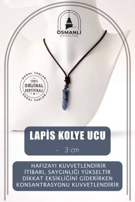 Lapis Doğal Taş Kolye Ucu 3cm - Osmanlı Doğaltaş