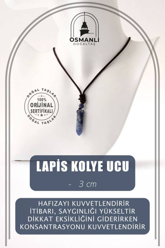 Lapis Doğal Taş Kolye Ucu 3cm - 1