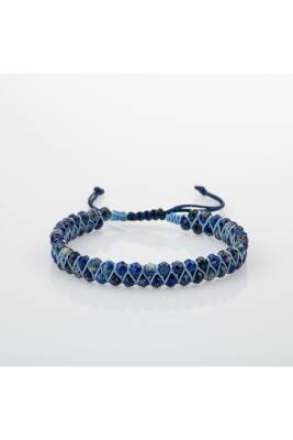 Lapis Lazuli 3-4mm Çift Sıra Doğal Taş Bileklik - 4