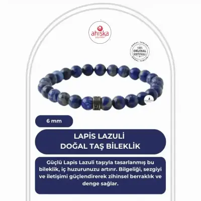 Lapis Lazuli 6mm Doğal Taş Bileklik - 1