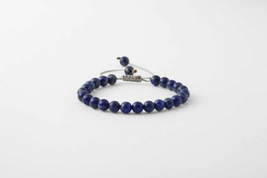 Lapis Lazuli 6mm Merdiven Kapama Doğal Taş Bileklik - 1