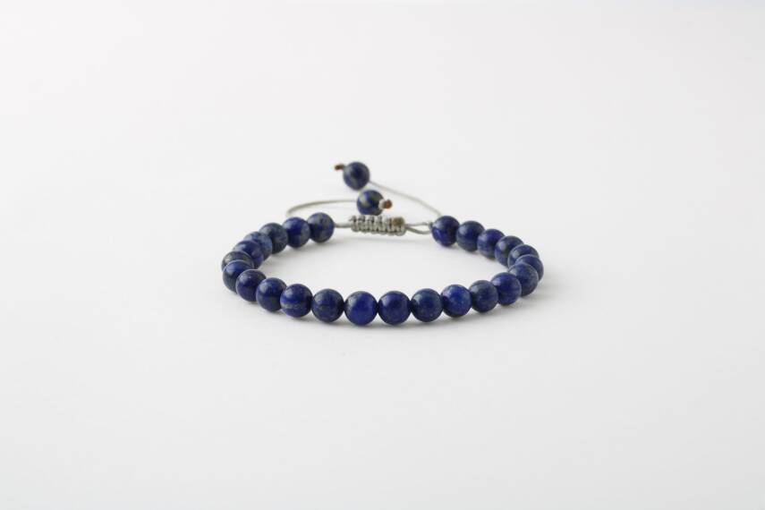 Lapis Lazuli 6mm Merdiven Kapama Doğal Taş Bileklik - 1