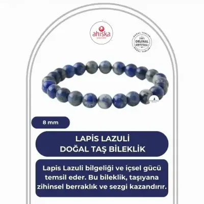 Lapis Lazuli 8mm Doğal Taş Bileklik - 1