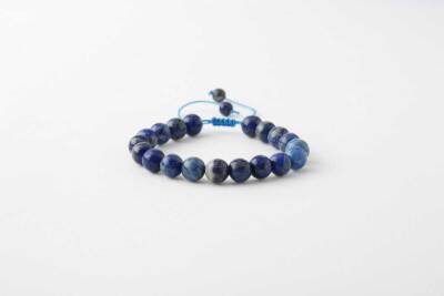 Lapis Lazuli 8mm Merdiven Kapama Doğal Taş Bileklik - Doğal Taş